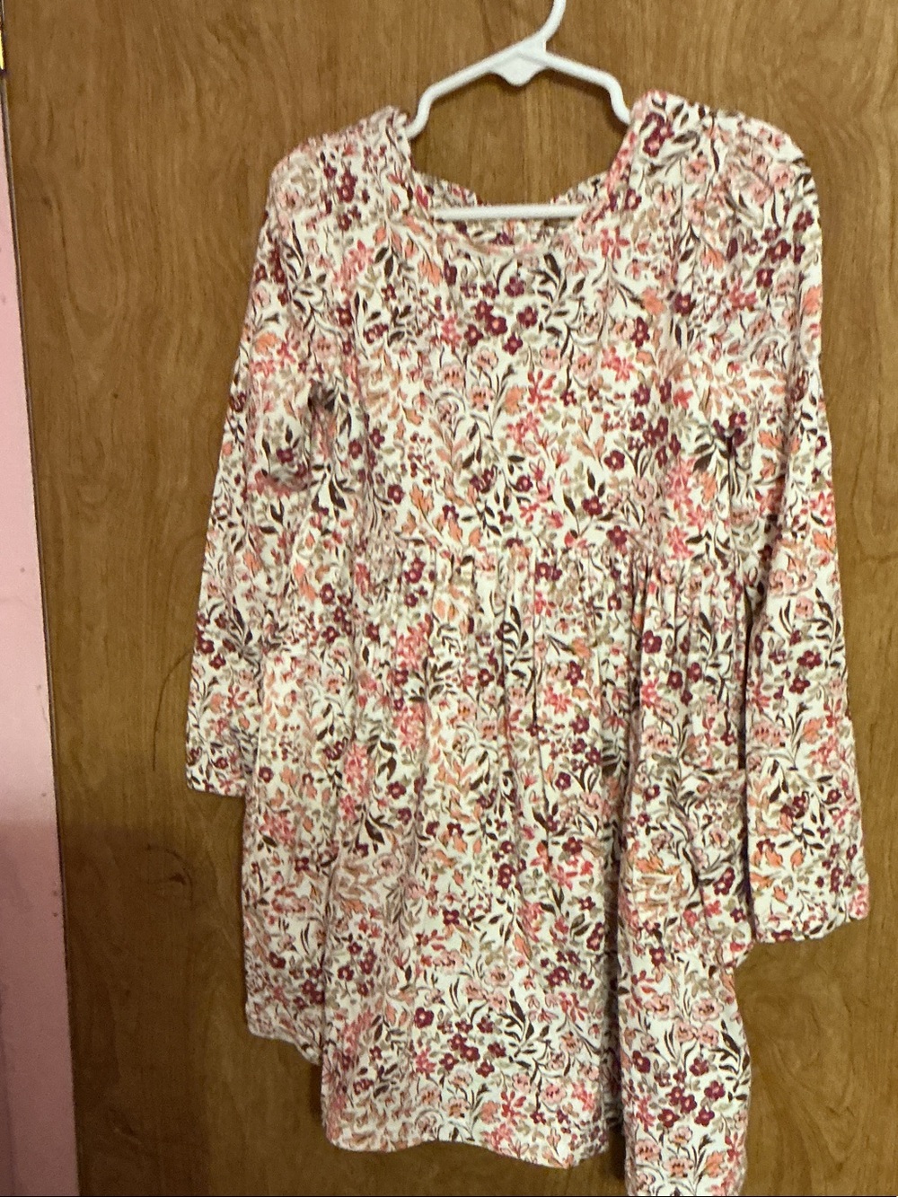 Flapdoodles Cream Dress with Floral Print
